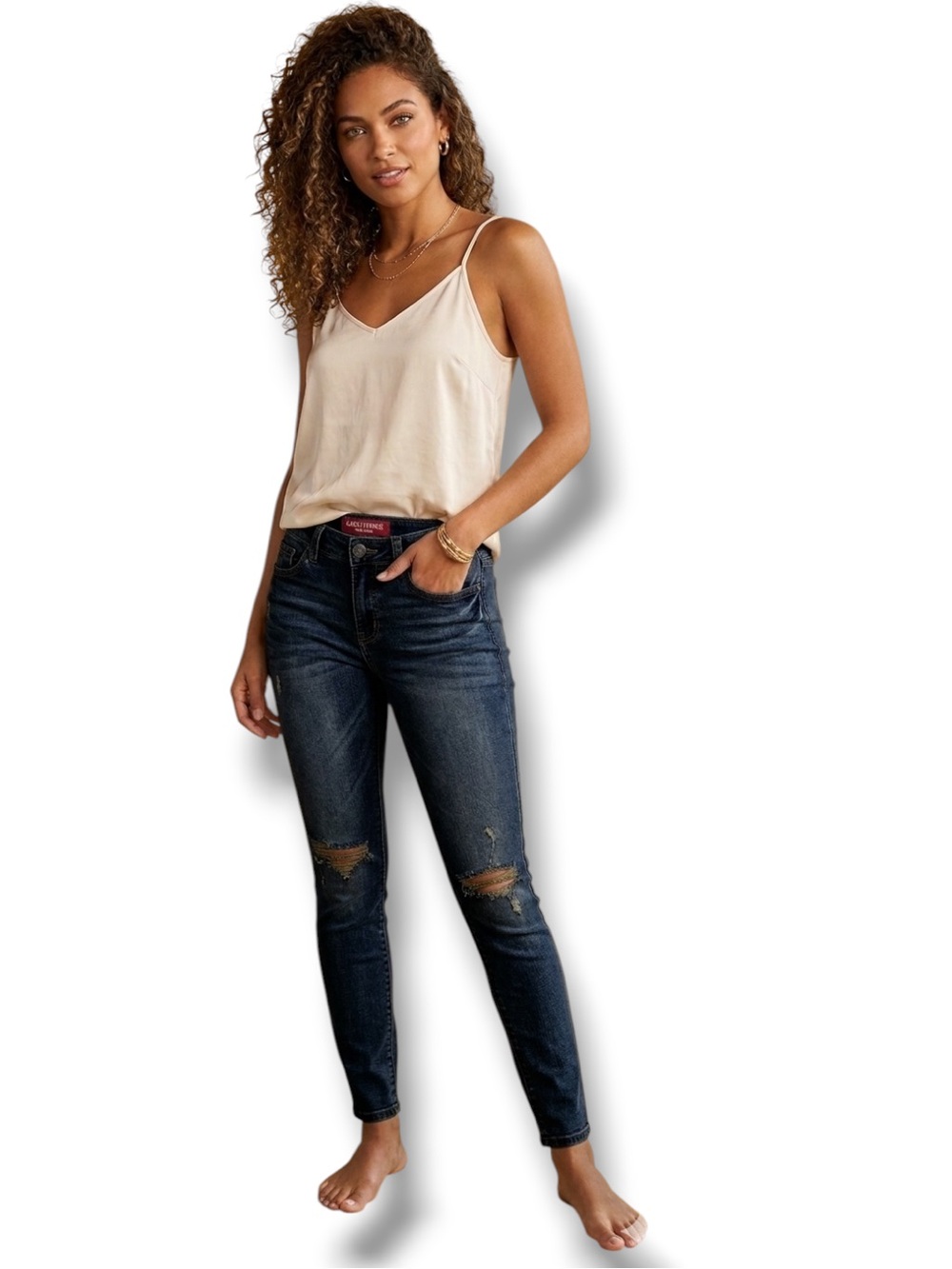Almost Famous Premium Jeans Skinny Distressed Streetwear Baddie Junior’s Size 7